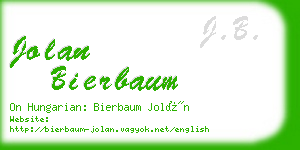 jolan bierbaum business card
